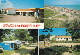 85. SAINT HILAIRE DE RIEZ.  CPsM. MULTIVUES. HOTELLERIE DE PLEIN AIR " LES ECUREUILS ". .ANNEE 1985  + TEXTE - Saint Hilaire De Riez