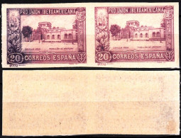 SPAIN 1930 Ibero-American Exposition. 20c Uruguay Pavilion. PAIR #3, Imperforate, MNH - Ongebruikt