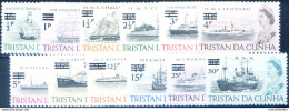 Definitiva. Navi. Soprastampati 1971. - Tristan Da Cunha