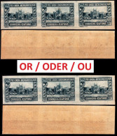 SPAIN 1930 Ibero-American Exposition. 40c Mexico Pavilion. STRIP Of 3v, Imperforate, MNH - Unused Stamps