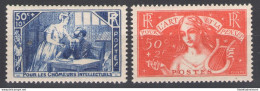 1935 FRANCIA  - N° 307/308 Pro Intellettuali Disoccupati 2 Valori - MNH** - Autres & Non Classés