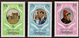 ANTIGUA 1981 - Royal Princess Diana & Charles Wedding, Complete Set Of 3v, MNH - Antigua And Barbuda (1981-...)