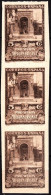 SPAIN 1930 Ibero-American Exposition. 5c Venezuela Pavilion. STRIP Of 3v #2, Imperforate, MNH - Ungebraucht