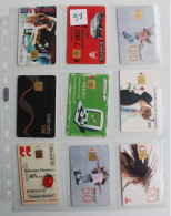 LOT DE 9 TELECARTES  AVEC SA FEUILLE DE CLASSEMENT - Collections