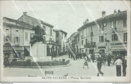 Az371 Cartolina Sesto Calende Piazza Garibaldi 1938 Varese Lombardia Bella! - Varese