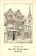 43000183 Salisbury Wiltshire Old George Hotel Drawing Kuenstlerkarte  - Andere & Zonder Classificatie