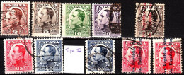 SPAIN 1930-32 Alfons XIII. 10v Regular (with Variety) And Overprints, Used - Usati