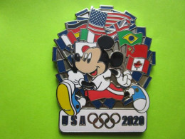 Gros Pin's BD Disney Mickey JO Jeux Olympiques Tokyo 2020 (Drapeaux) - SP40 - Disney