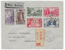 TOGO Lettre Recommandée Par Avion LOME 1937 Timbre Dont Expo. Internationale P / FRANCE - Lettres & Documents