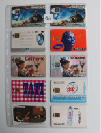 LOT DE 10 TELECARTES  AVEC SA FEUILLE DE CLASSEMENT - Collections