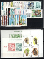 Monaco - Année 1991 N** MNH Luxe Complète , YV 1753 à 1809 , 57 Timbres , Cote 143 Euros - Full Years