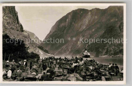 42726945 Gudvangen Norwegen Dampfer Fjordansicht Norwegen - Norway