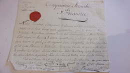 1793 AOUT ARMEE DE MOZELLE MOSELLE COMPAGNIE FRANCHE DE ST MAURICE CERTIFICAT DE COMPORTEMENT REPUBLICAIN CACHET - Documents Historiques