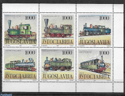 Yugoslavia 1992 Locomotives 6v, Mint NH, Transport - Railways - Nuovi