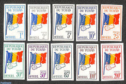 Chad 1966 On Service 10v, Imperforated, Mint NH, History - Various - Flags - Maps - Andere & Zonder Classificatie