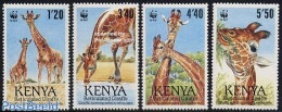 Kenia 1989 WWF, Giraffes 4v, Mint NH, Nature - Animals (others & Mixed) - Giraffe - World Wildlife Fund (WWF) - Otros & Sin Clasificación