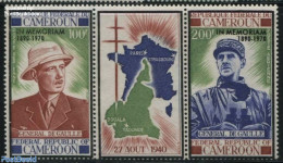 Cameroon 1971 Charles De Gaulle 2v+tab [:T:], Mint NH, History - Various - Politicians - World War II - Maps - WW2