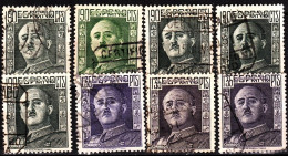 SPAIN 1946-49 General Franco. 8v Color Shades, Used - Otros & Sin Clasificación