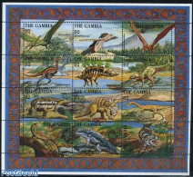 Gambia 1995 Preh. Animals 12v M/s, Pteranodon, Mint NH, Nature - Prehistoric Animals - Prehistorics