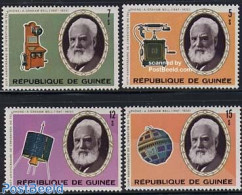 Guinea, Republic 1976 Telephone Centenary 4v, Mint NH, Science - Transport - Inventors - Telephones - Space Exploration - Télécom