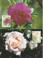 Chine Nouvelle Zélande 1997 Emission Commune Roses 2 CM China New Zealand Maximum Cards Joint Issue Rose - Emissions Communes