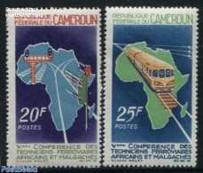 Cameroon 1967 Railway Congresses 2v, Mint NH, Transport - Various - Railways - Maps - Trenes