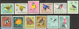 Australia 1966 Definitives 12v, Mint NH, Nature - Birds - Fish - Hummingbirds - Nuevos