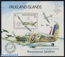 Falkland Islands 1990 Stamp World London S/s, Mint NH, History - Transport - World War II - Aircraft & Aviation - Guerre Mondiale (Seconde)