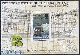 South Georgia / Falklands Dep. 1999 Australia 99 S/s, Mint NH, Transport - Philately - Ships And Boats - Boten