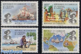 Cameroon 1992 Columbus 4v, Mint NH, History - Transport - Various - Explorers - Ships And Boats - Maps - Onderzoekers