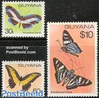 Guyana 1980 Butterflies 3v, Mint NH, Nature - Butterflies - Guyana (1966-...)