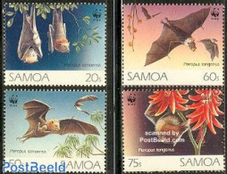Samoa 1993 WWF, Flying Dogs 4v, Mint NH, Nature - Animals (others & Mixed) - Bats - World Wildlife Fund (WWF) - Samoa (Staat)