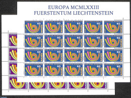 Liechtenstein 1973 Europa CEPT 2 M/ss, Mint NH, History - Europa (cept) - Nuovi