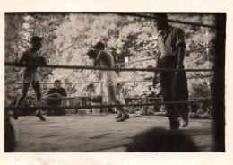 Boxe - 3 Photos Anciennes - Combat De Boxe Sur Un Ring - Boxeurs - Format 6,5x9 Cm - Pugilato