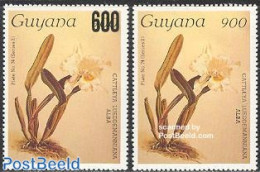 Guyana 1987 Orchids 2v, Mint NH, Nature - Flowers & Plants - Orchids - Guyane (1966-...)