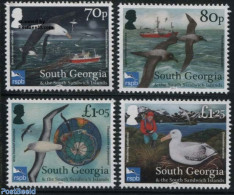 South Georgia / Falklands Dep. 2017 Albatross Conservation 4v, Mint NH, Nature - Transport - Various - Birds - Fishing.. - Poissons