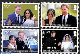 British Antarctica 2018 Prince Harry And Meghan Markle Wedding 4v, Mint NH, History - Kings & Queens (Royalty) - Royalties, Royals