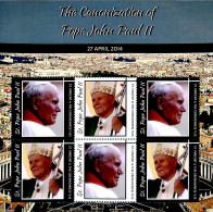 Saint Vincent 2015 Pope John Paul II 6v M/s, Mint NH, Religion - Pope - Popes