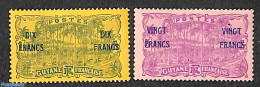 French Guyana 1922 Overprints 2v, Unused (hinged), Nature - Trees & Forests - Rotary, Club Leones