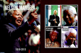 Togo 2014 Nelson Mandela 4v M/s, Mint NH, History - Nobel Prize Winners - Politicians - Nelson Mandela - Nobel Prize Laureates