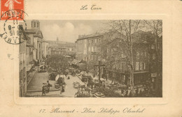 CPA-MAZAMET- Place Philippe Olombel - 1911- Phototypie Poux * 2 Scans - Mazamet