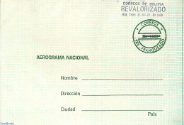 Bolivia 1991 Aerogramme, Revalorizado, Unused Postal Stationary - Bolivien