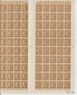 Semeuse 279* - Feuille De 100 Timbres Datée 15/05/34 De Galvano B De A + B - Unused Stamps