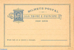 Sao Tome/Principe 1885 Postcard 10r, Unused Postal Stationary - São Tomé Und Príncipe