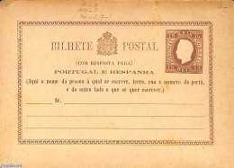 Portugal 1878 Reply Paid Postcard 15/15r, Unused Postal Stationary - Storia Postale