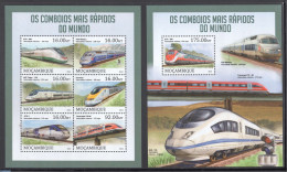 Mozambique 2013 Railways S/s, Mint NH, Transport - Railways - Trenes