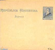 Argentina 1892 Wrapper 1/c MUESTRA (SPECIMEN), Unused Postal Stationary - Covers & Documents