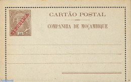 Mozambique 1912 Companhia, Letter Card 50c, Unused Postal Stationary, History - Nature - Coat Of Arms - Elephants - Mozambico