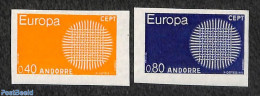 Andorra, French Post 1970 Europa 2v, Imperforated, Mint NH, History - Europa (cept) - Ongebruikt