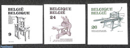 Belgium 1988 Printing 3v, Imperforated, Mint NH, Art - Printing - Nuevos